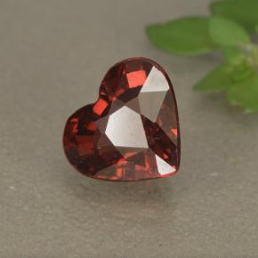 Granate rodolita rojo natural de 1,77 ct, forma de corazón, VS