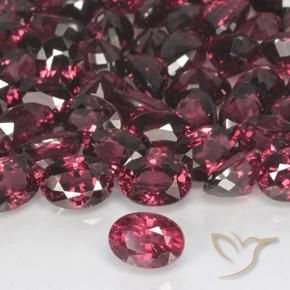 Granate rodolita Rojo oscuro natural de 1.24 ct, Ovalada, VVS-VS