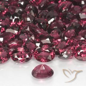 Granate rodolita Rojo oscuro natural de 1.24 ct, Ovalada, VVS-VS