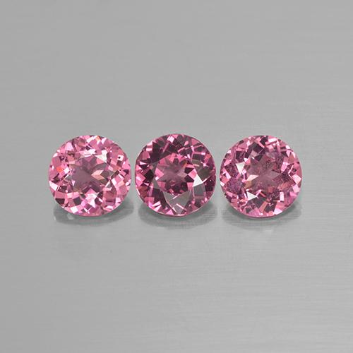 Gemas de granate rodolita rosa natural de 2,22 ct, corte redondo, VS