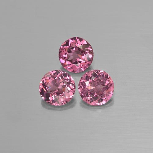 Gemas de granate rodolita rosa natural de 2,22 ct, corte redondo, VS