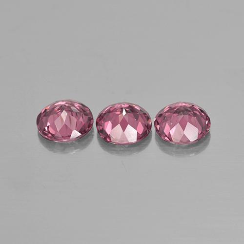 Gemas de granate rodolita rosa natural de 2,22 ct, corte redondo, VS