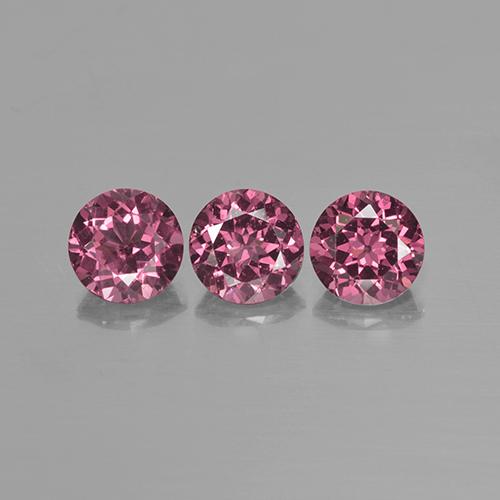 Gemas de granate rodolita rosa natural de 2,62 ct, corte redondo, VS