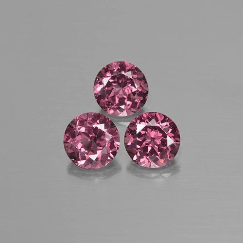 Gemas de granate rodolita rosa natural de 2,62 ct, corte redondo, VS