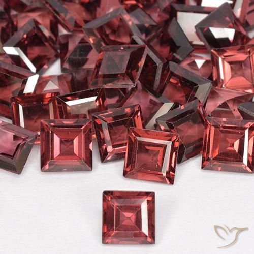 0.76ct Natural Rojo oscuro Granate Rodolita, Cuadrado, VS