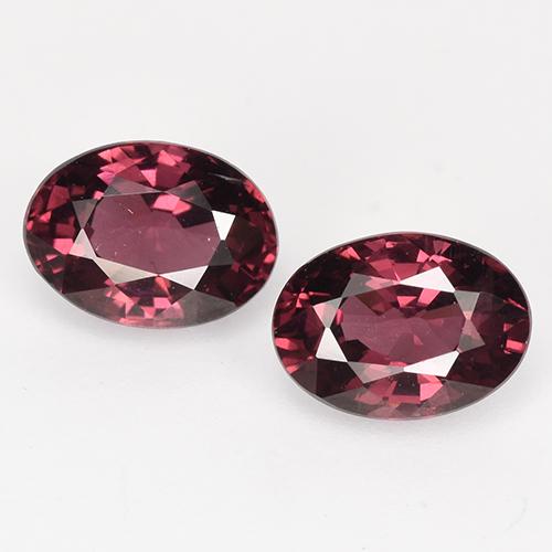 Gemas de granate rodolita rojo natural de 2,33 ct, corte óvalo, VS