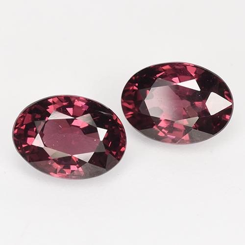 Gemas de granate rodolita rojo natural de 2,33 ct, corte óvalo, VS