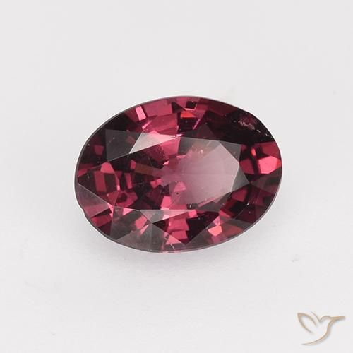 Granate rodolita Rojo oscuro natural de 0.91 ct, Ovalada, VS