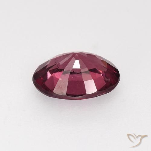 Granate rodolita Rojo oscuro natural de 0.91 ct, Ovalada, VS