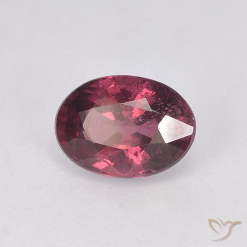 Granate rodolita Rojo frambuesa natural de 1.18 ct, Ovalada, VS