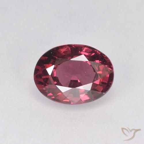 Granate rodolita Rojo frambuesa natural de 1.16 ct, Corte Óvalo, VS