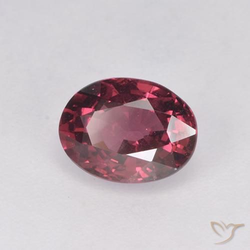 Granate rodolita Rojo frambuesa natural de 1.16 ct, Corte Óvalo, VS