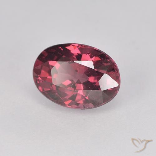 Granate rodolita Rojo oscuro medio natural de 1.18 ct, Ovalada, VVS-VS