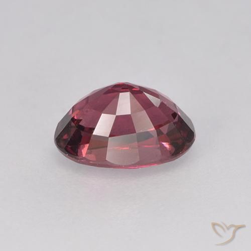 Granate rodolita Rojo oscuro medio natural de 1.18 ct, Ovalada, VVS-VS