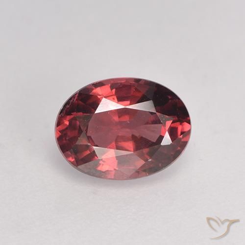 1.07ct Natural Rojo oscuro Granate Rodolita, Ovalada, VS