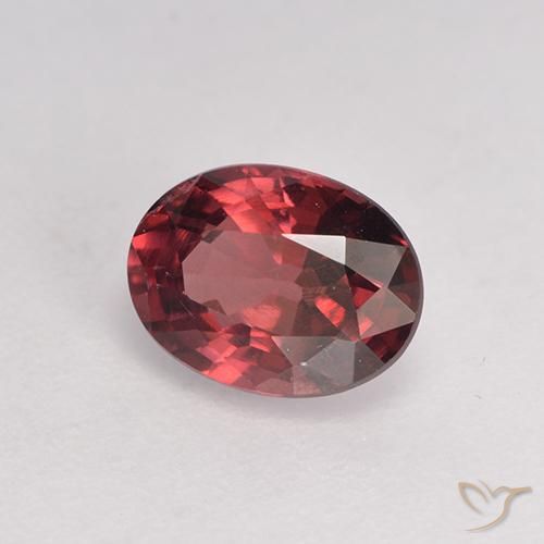 Granate rodolita Rojo oscuro natural de 1.07 ct, Ovalada, VS