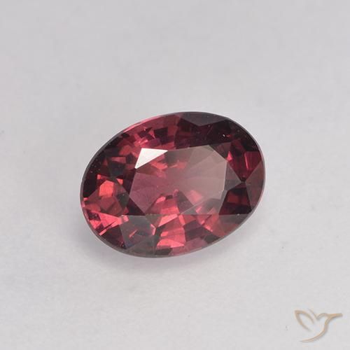 Granate rodolita Rojo oscuro medio natural de 0.99 ct, Ovalada, VS