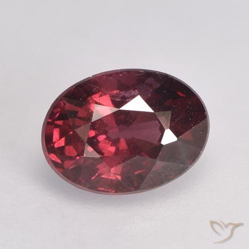1.25ct Natural Rojo oscuro medio Granate Rodolita, Ovalada, VS