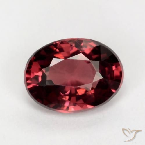 1.07ct Natural Rojo oscuro Granate Rodolita, Ovalada, VVS-VS
