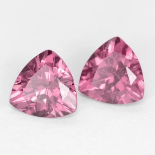 Gemas de Granate rodolita Púrpura rosado natural de 1.09 ct, Trillón, VS
