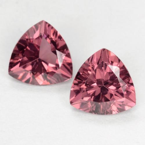 Gemas de granate rodolita rojo natural de 1,09 ct, trillón, VS