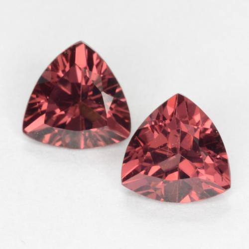 Gemas de granate rodolita rojo natural de 0,99 ct, trillón, VS