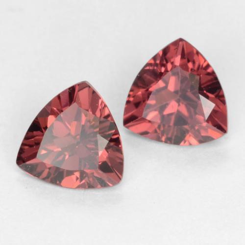 Gemas de granate rodolita rojo natural de 0,99 ct, trillón, VS
