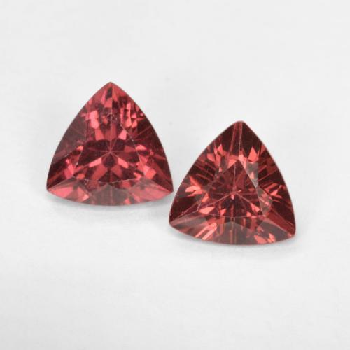 Gemas de granate rodolita rojo natural de 1,02 ct, trillón, VS