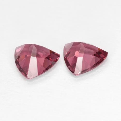 Gemas de granate rodolita rojo oscuro natural de 0,93 ct, trillón, VS