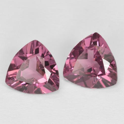 Gemas de granate rodolita púrpura natural de 0,86 ct, trillón, VVS-VS