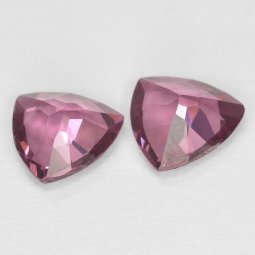 Gemas de granate rodolita púrpura natural de 0,86 ct, trillón, VVS-VS