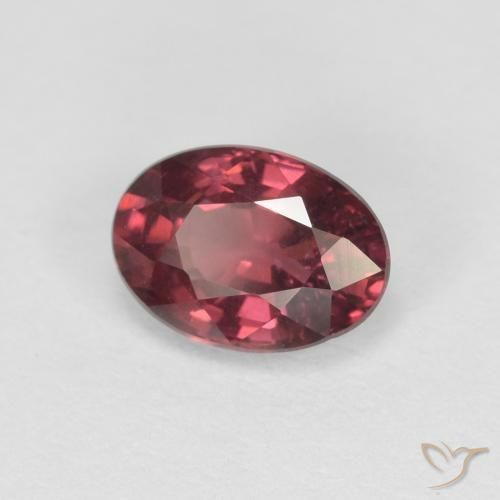 Granate rodolita Rojo oscuro natural de 1.04 ct, Ovalada, VS