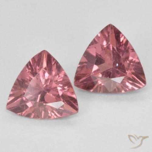Gemas de Granate rodolita Rojo medio natural de 0.83 ct, Trillón, VVS-VS
