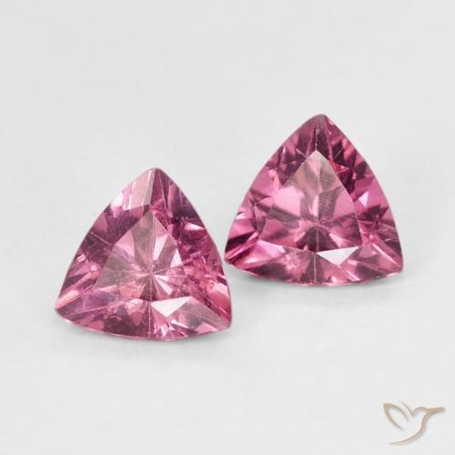 Gemas de Granate rodolita Rojo oscuro natural de 1.02 ct, Trillón, VVS-VS