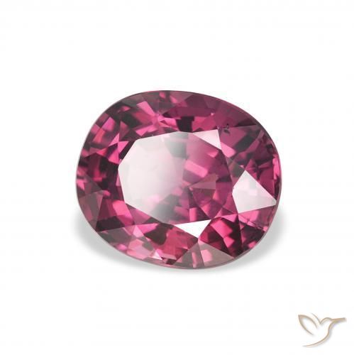 Granate rodolita Púrpura medio natural de 2.31 ct, Ovalada, VVS-VS