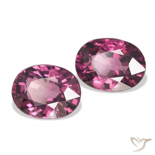 Gemas de Granate rodolita Púrpura medio natural de 4.38 ct, Ovalada, VVS-VS
