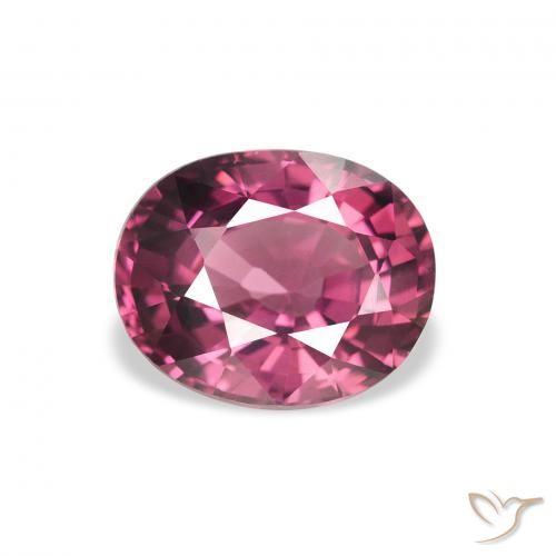 2.04ct Natural Púrpura rojizo Granate Rodolita, Ovalada, VS