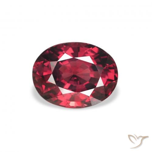 2.08ct Natural Rojo intenso Granate Rodolita, Ovalada, VS