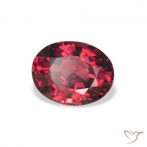 Granate rodolita Rojo intenso natural de 2.08 ct, Ovalada, VS