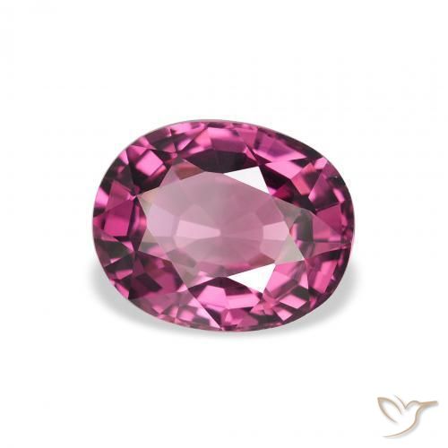 Granate rodolita Púrpura medio natural de 2.35 ct, Ovalada, VVS