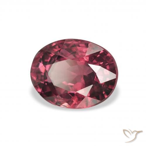 Granate rodolita Púrpura rojizo natural de 2.23 ct, Ovalada, VS