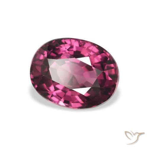 Granate rodolita Púrpura medio natural de 2.63 ct, Ovalada, VS