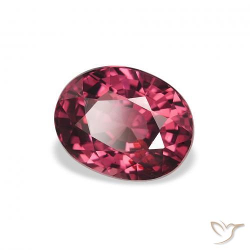 Granate rodolita Púrpura medio natural de 2.29 ct, Ovalada, VS
