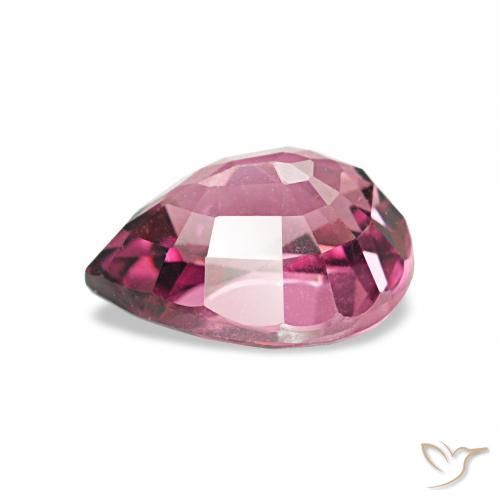 Granate rodolita Púrpura medio natural de 1.10 ct, En forma de pera, VVS