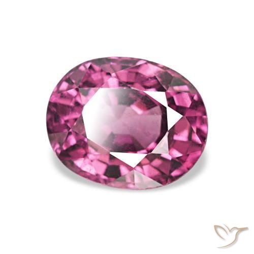Granate rodolita Púrpura medio natural de 1.25 ct, Ovalada, VVS-VS