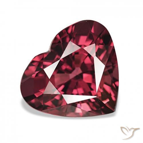 Granate rodolita Rojo merlot natural de 4.19 ct, Corazón, VVS