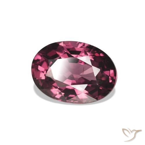 Granate rodolita Púrpura medio natural de 1.12 ct, Corte Óvalo, VVS-VS