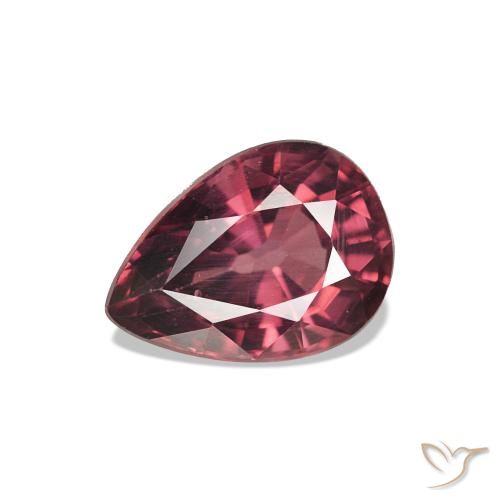 Granate rodolita Rojo escarlata natural de 1.13 ct, En forma de pera, VVS-VS