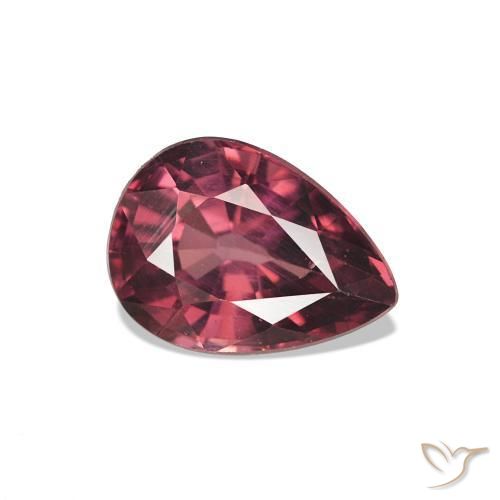 Granate rodolita Rojo escarlata natural de 1.13 ct, En forma de pera, VVS-VS