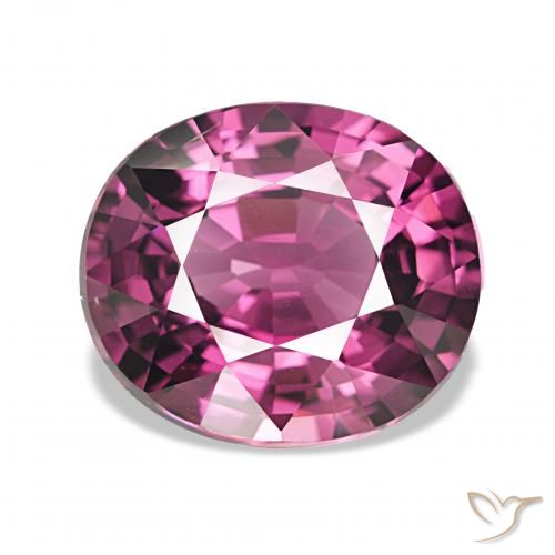 4.21ct Púrpura baya rosado intenso Granate rodolita, Ovalada, VVS